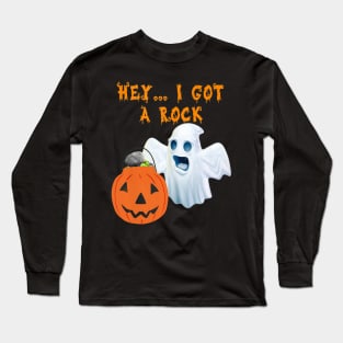 I Got A Rock Halloween Funny Trick Or Treat Halloween Squad Long Sleeve T-Shirt